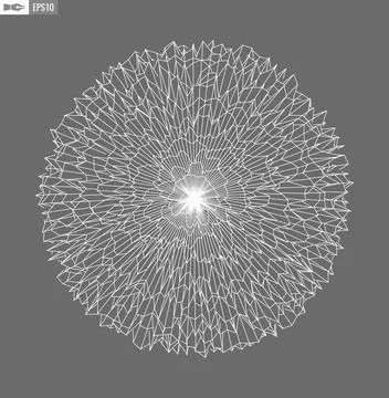 Wireframe landscape on white background. Abstract geometric vector technology Stock Illustration