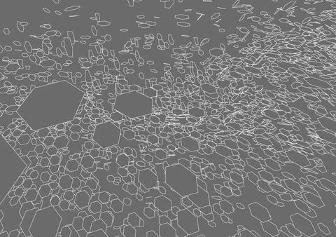 Wireframe landscape on white background. Abstract geometric vector technology Illustrazione stock