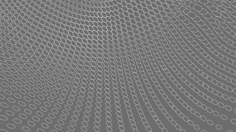 Wireframe landscape on white background. Abstract geometric vector technology Stock-Illustration