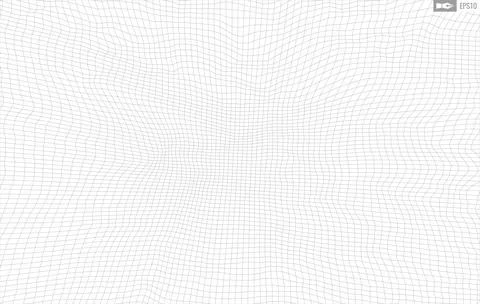 Wireframe landscape on white background. Abstract geometric vector technology Illustrazione stock