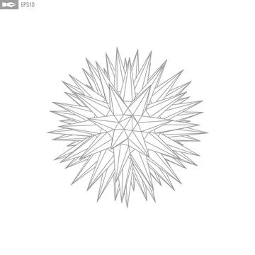 Wireframe landscape on white background. Abstract geometric vector technology Stock Illustration