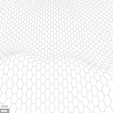 Wireframe landscape on white background. Abstract geometric vector technology Stock Illustration