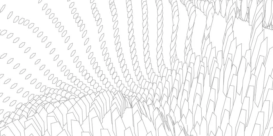 Wireframe landscape on white background. Abstract geometric vector technology Stock Illustration