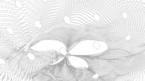 Wireframe landscape on white background. Abstract geometric vector technology Stock-Illustration