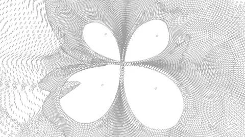 Wireframe landscape on white background. Abstract geometric vector technology Illustrazione stock