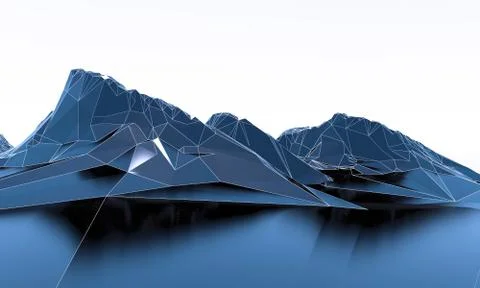 Wireframe low poly mountains Stock Illustration
