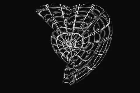 Wireframe mesh. abstract heart. Stock Illustration