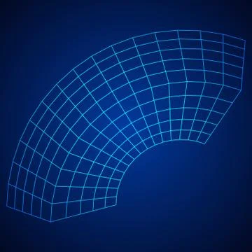 Wireframe Mesh Bend Box Stock Illustration