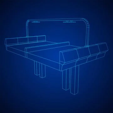 Wireframe Mesh Bridge Highway. Vector Illustration. Stock Illustration