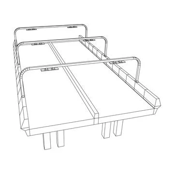 Wireframe Mesh Bridge Highway. Vector Illustration. Stock Illustration
