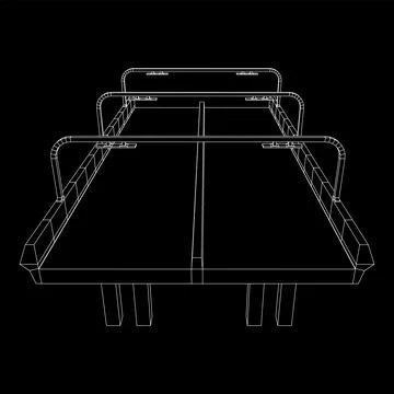 Wireframe Mesh Bridge Highway. Vector Illustration. Stock Illustration