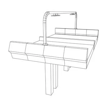 Wireframe Mesh Bridge Highway. Vector Illustration. Stock Illustration