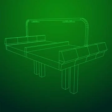 Wireframe Mesh Bridge Highway. Vector Illustration. Ilustração Stock