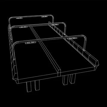 Wireframe Mesh Bridge Highway. Vector Illustration. Ilustração Stock