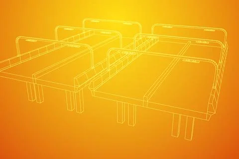 Wireframe Mesh Bridge Highway. Vector Illustration. Stock Illustration