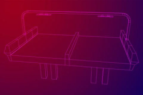 Wireframe Mesh Bridge Highway. Vector Illustration. Stock Illustration