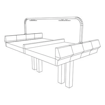 Wireframe Mesh Bridge Highway. Vector Illustration. Stock Illustration