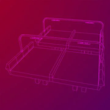 Wireframe Mesh Bridge Highway. Vector Illustration. Stock Illustration