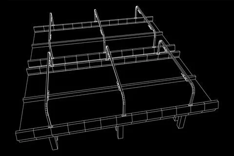 Wireframe Mesh Bridge Highway. Vector Illustration. Stock Illustration