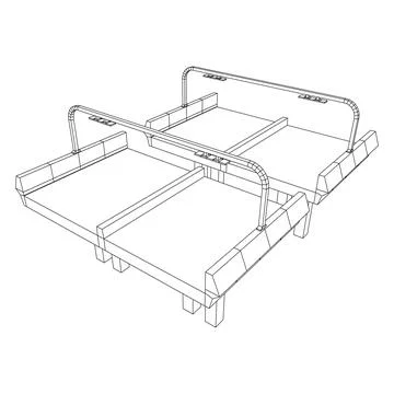 Wireframe Mesh Bridge Highway. Vector Illustration. Stock Illustration
