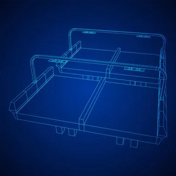 Wireframe Mesh Bridge Highway. Vector Illustration. Stock Illustration