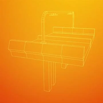 Wireframe Mesh Bridge Highway. Vector Illustration. Stock Illustration