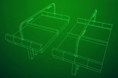 Wireframe Mesh Bridge Highway. Vector Illustration. Stock Illustration