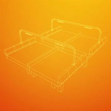 Wireframe Mesh Bridge Highway. Vector Illustration. Stock Illustration