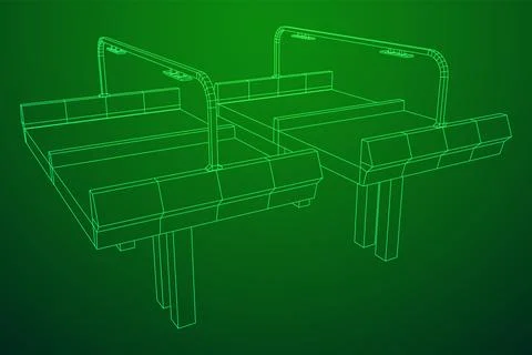 Wireframe Mesh Bridge Highway. Vector Illustration. Stock Illustration