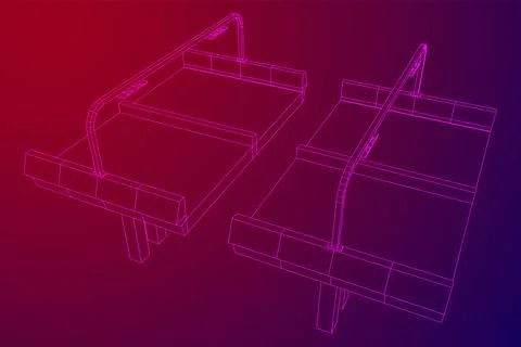 Wireframe Mesh Bridge Highway. Vector Illustration. Ilustração Stock