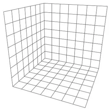 Wireframe Mesh Cube. 库存插图