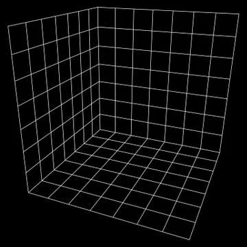 Wireframe Mesh Cube. Ilustração Stock