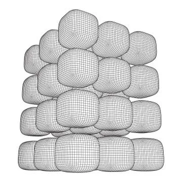 Wireframe Mesh Cube. Illustrazione stock
