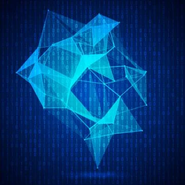 Wireframe mesh dot and lines background Illustrazione stock