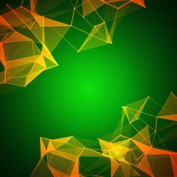 Wireframe mesh dot and lines background Stock Illustration