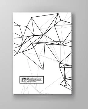 Wireframe mesh element with triangle shapes. Stock Illustration