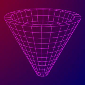 Wireframe Mesh Funnel Stock Illustration
