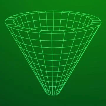 Wireframe Mesh Funnel Stock Illustration