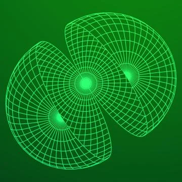 Wireframe Mesh Hemisphere Stock Illustration