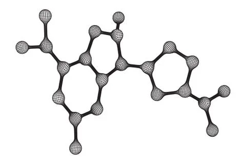Wireframe Mesh Molecule. Connection Structure. Stock Illustration