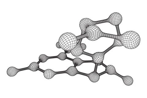 Wireframe Mesh Molecule. Connection Structure. 스톡 일러스트