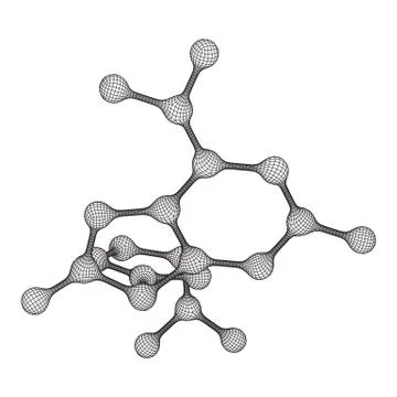 Wireframe Mesh Molecule. Connection Structure. 스톡 일러스트