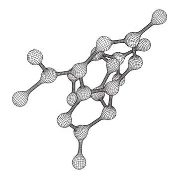 Wireframe Mesh Molecule. Connection Structure. Stock Illustration