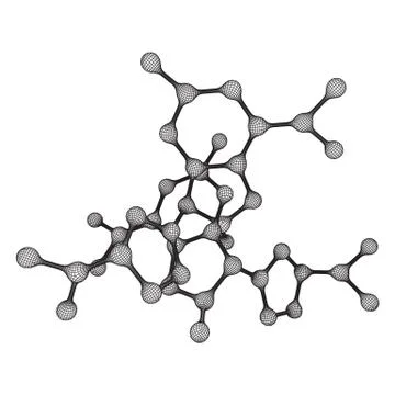 Wireframe Mesh Molecule. Connection Structure. 스톡 일러스트