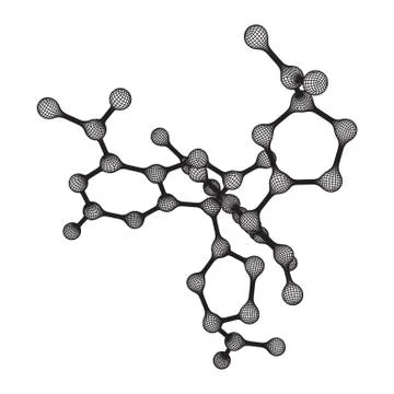 Wireframe Mesh Molecule. Connection Structure. Stock Illustration