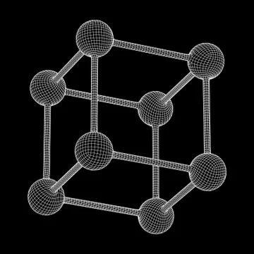 Wireframe Mesh Molecule Stock Illustration