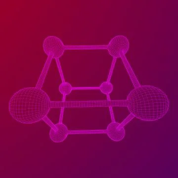 Wireframe Mesh Molecule Stock-Illustration