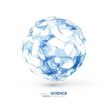 Wireframe mesh polygonal background Stock Illustration