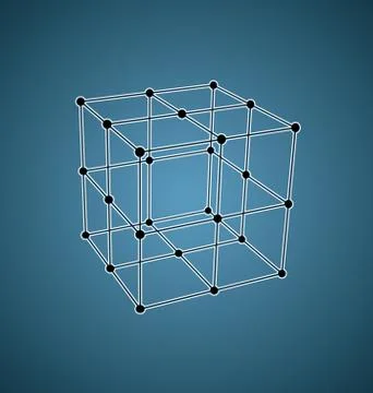 Wireframe mesh polygonal Cube Stock Illustration