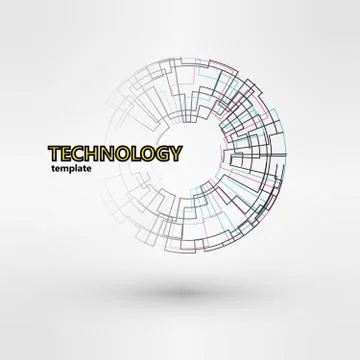 Wireframe mesh polygonal logo element. Torus with connected lines and dots. Illustrazione stock